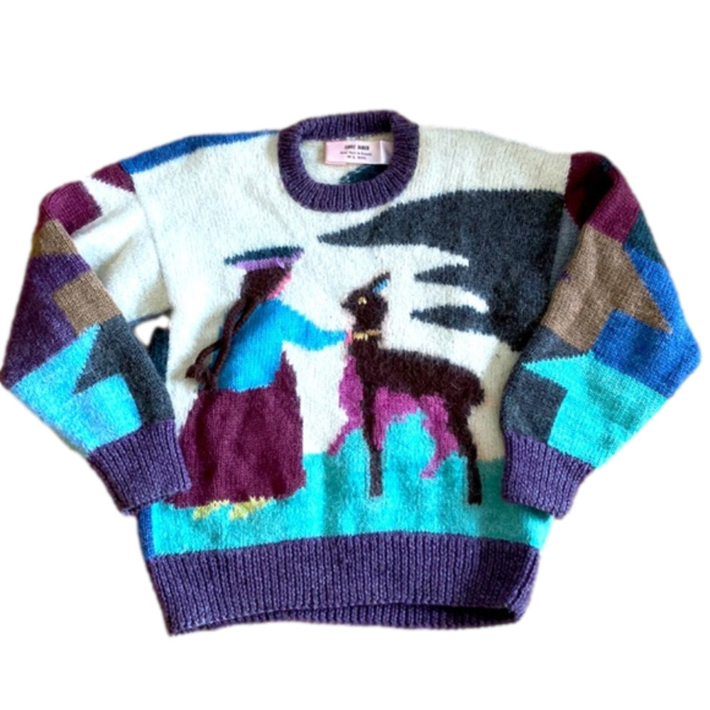 Llama Vintage Sweater Size Medium